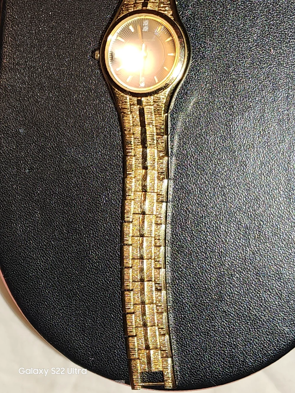 Elgin Women's Gold-Tone Black Dial Dress Watch